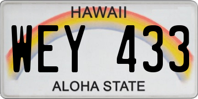 HI license plate WEY433