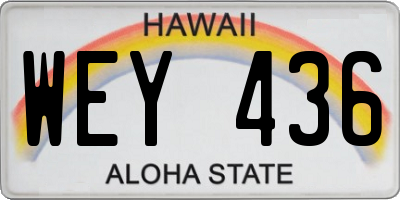 HI license plate WEY436