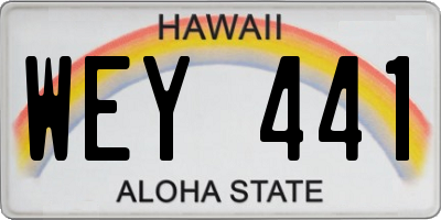 HI license plate WEY441