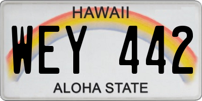 HI license plate WEY442