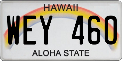 HI license plate WEY460