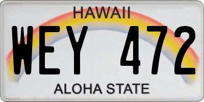 HI license plate WEY472