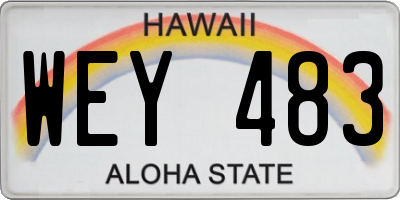 HI license plate WEY483