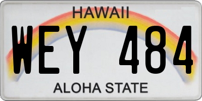 HI license plate WEY484