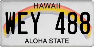 HI license plate WEY488