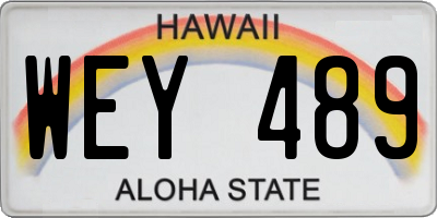 HI license plate WEY489