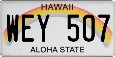 HI license plate WEY507
