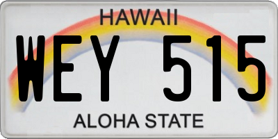 HI license plate WEY515