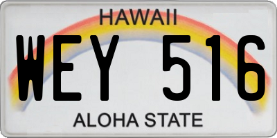 HI license plate WEY516