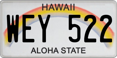 HI license plate WEY522