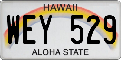 HI license plate WEY529