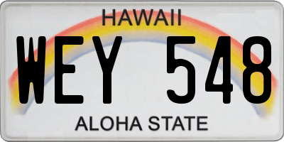 HI license plate WEY548