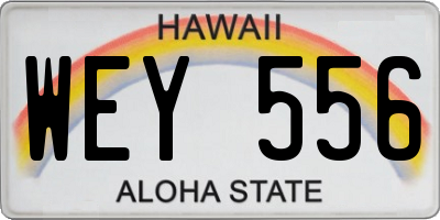 HI license plate WEY556