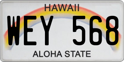 HI license plate WEY568