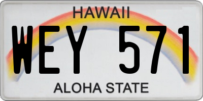 HI license plate WEY571