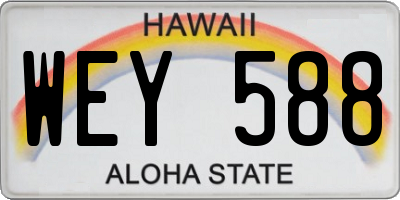 HI license plate WEY588