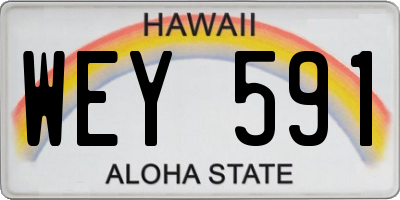HI license plate WEY591