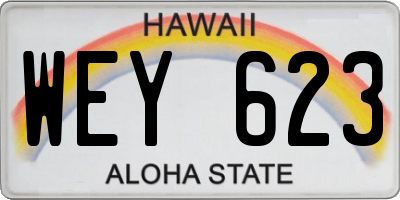 HI license plate WEY623