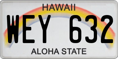 HI license plate WEY632