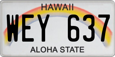 HI license plate WEY637