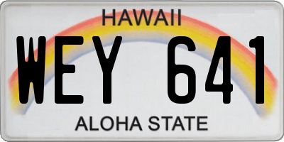 HI license plate WEY641