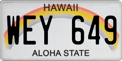 HI license plate WEY649