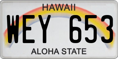 HI license plate WEY653