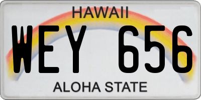 HI license plate WEY656