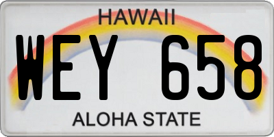HI license plate WEY658