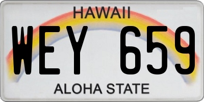 HI license plate WEY659