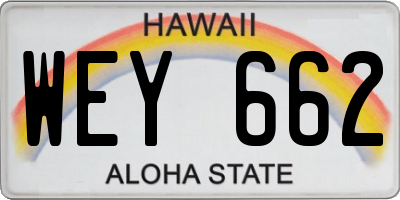 HI license plate WEY662
