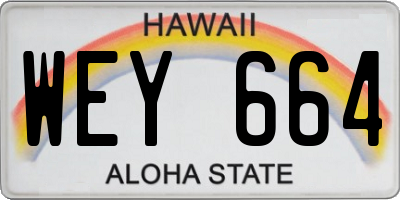 HI license plate WEY664