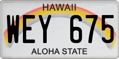HI license plate WEY675