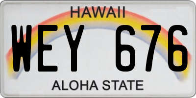 HI license plate WEY676
