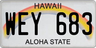 HI license plate WEY683