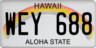 HI license plate WEY688