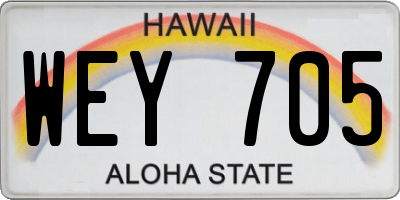 HI license plate WEY705