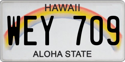HI license plate WEY709