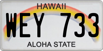 HI license plate WEY733