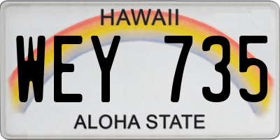 HI license plate WEY735