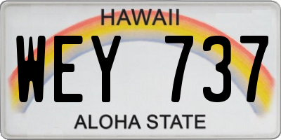 HI license plate WEY737