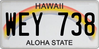 HI license plate WEY738