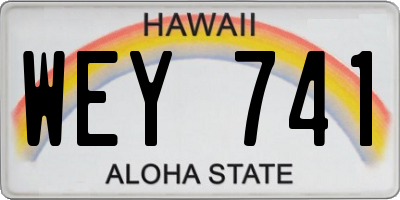 HI license plate WEY741