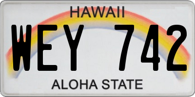 HI license plate WEY742