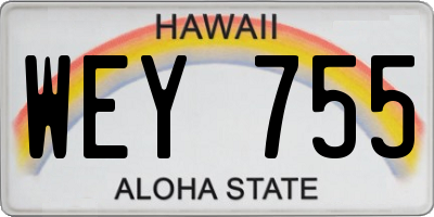 HI license plate WEY755