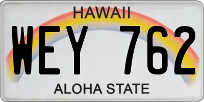 HI license plate WEY762