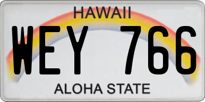 HI license plate WEY766