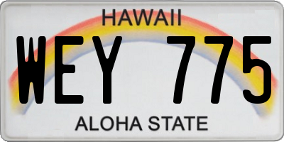 HI license plate WEY775