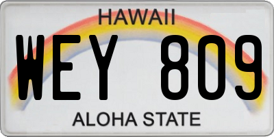 HI license plate WEY809