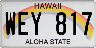 HI license plate WEY817